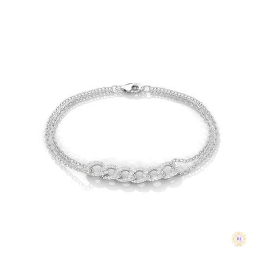 0.30 Ct. Lab Diamond Double Chain Link Bracelet