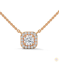 0.35 CT. Cushion Halo Diamond Pendant