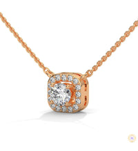 0.35 CT. Cushion Halo Diamond Pendant