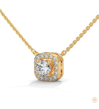 0.35 CT. Cushion Halo Diamond Pendant