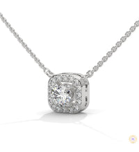 0.35 CT. Cushion Halo Diamond Pendant