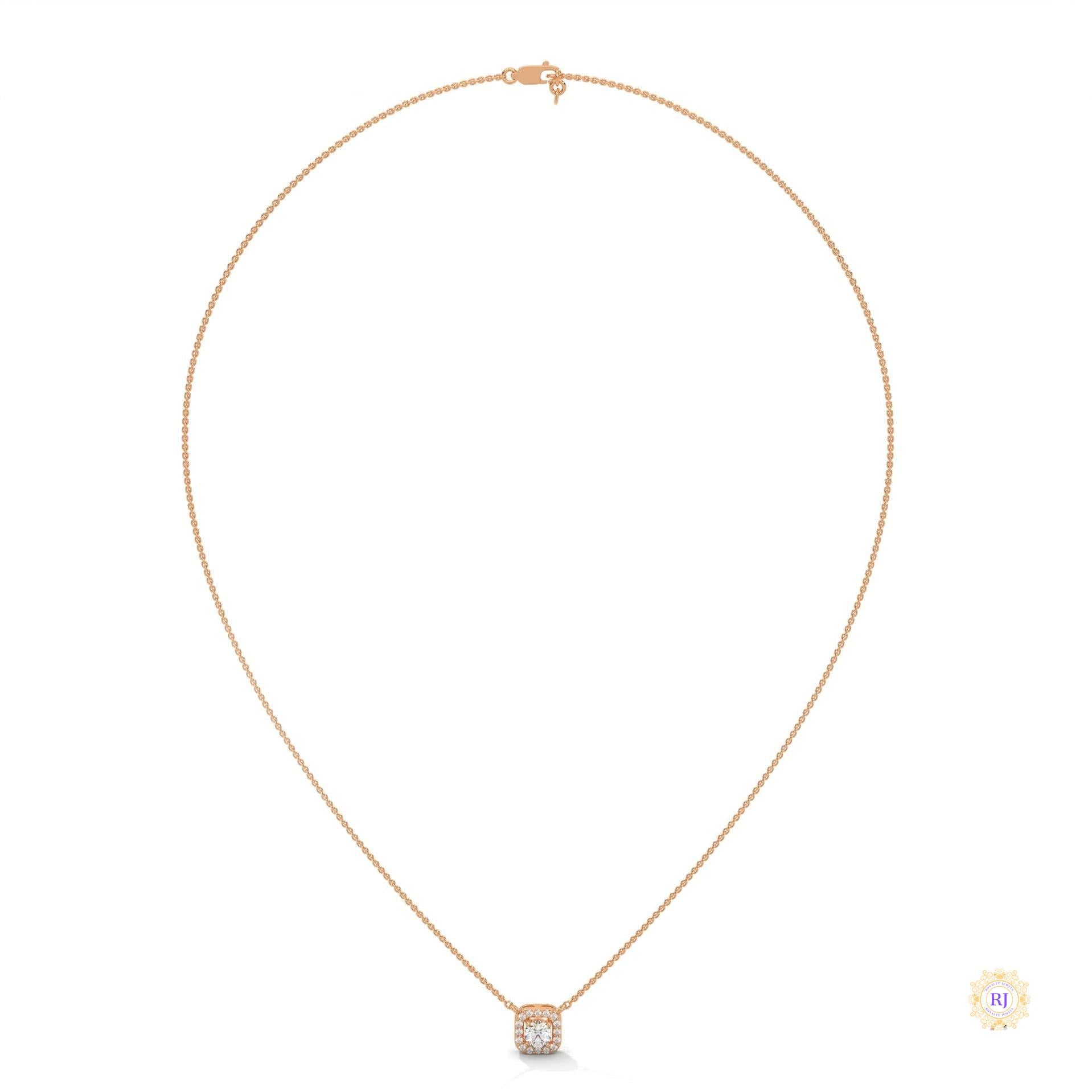 0.35 CT. Cushion Halo Diamond Pendant