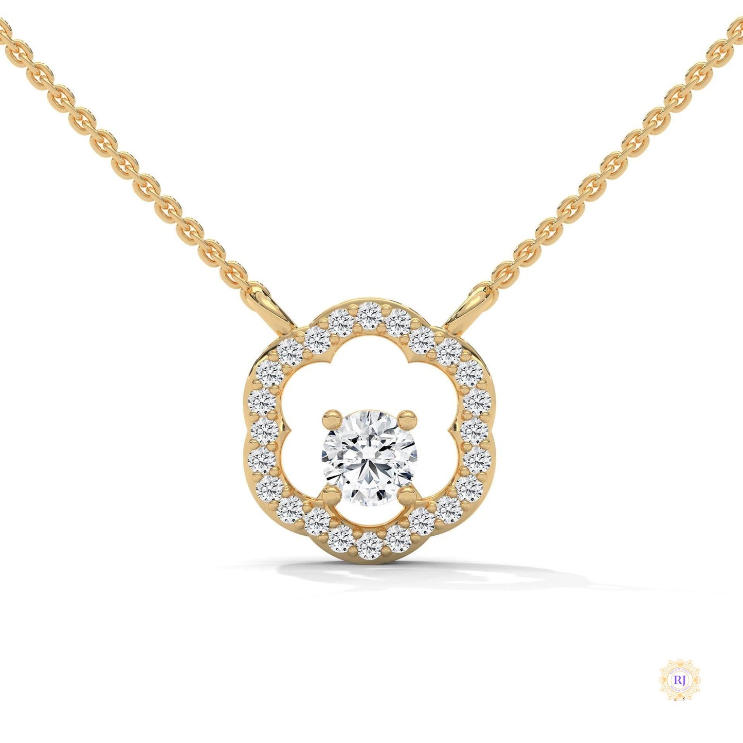 0.35 CT. Floral Diamond Pendant