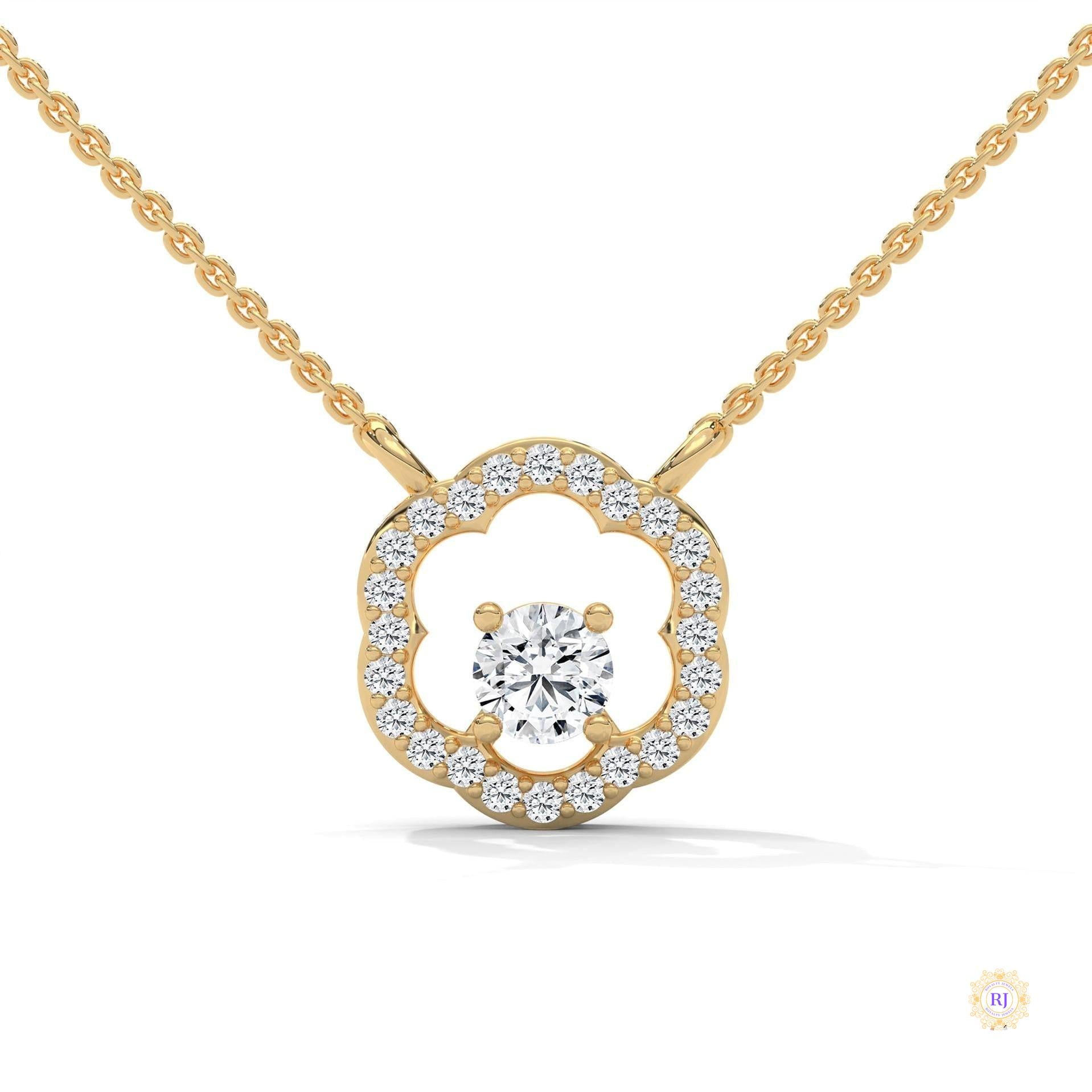 0.35 CT. Floral Diamond Pendant