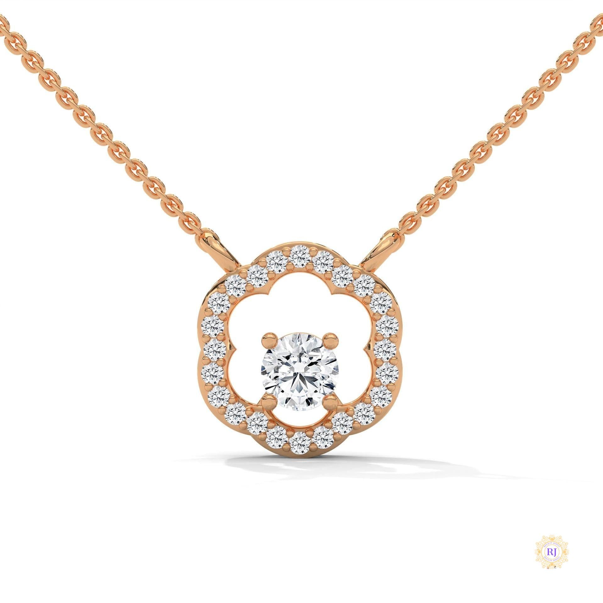 0.35 CT. Floral Diamond Pendant