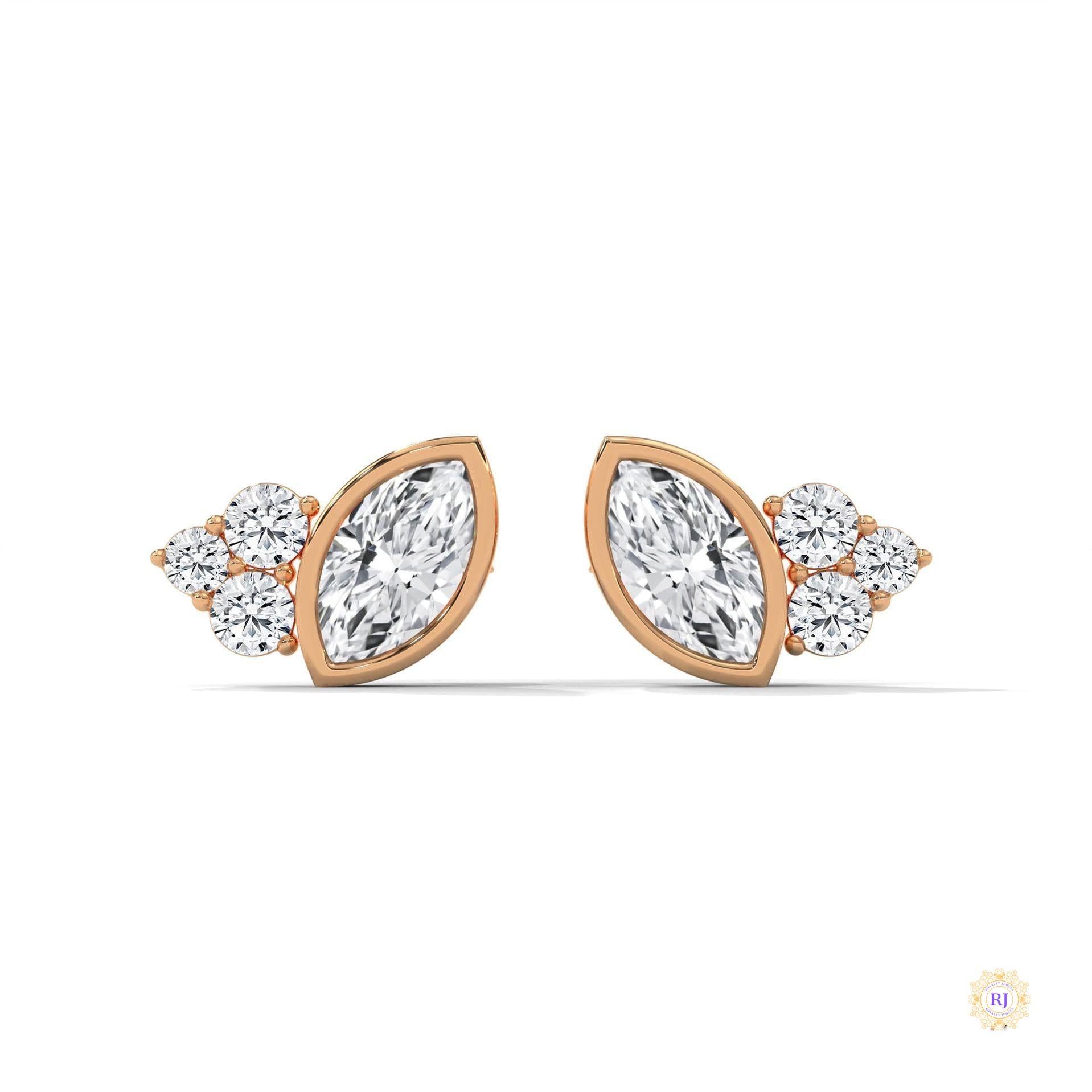 0.35 CT. Marquise Cluster Diamond Studs