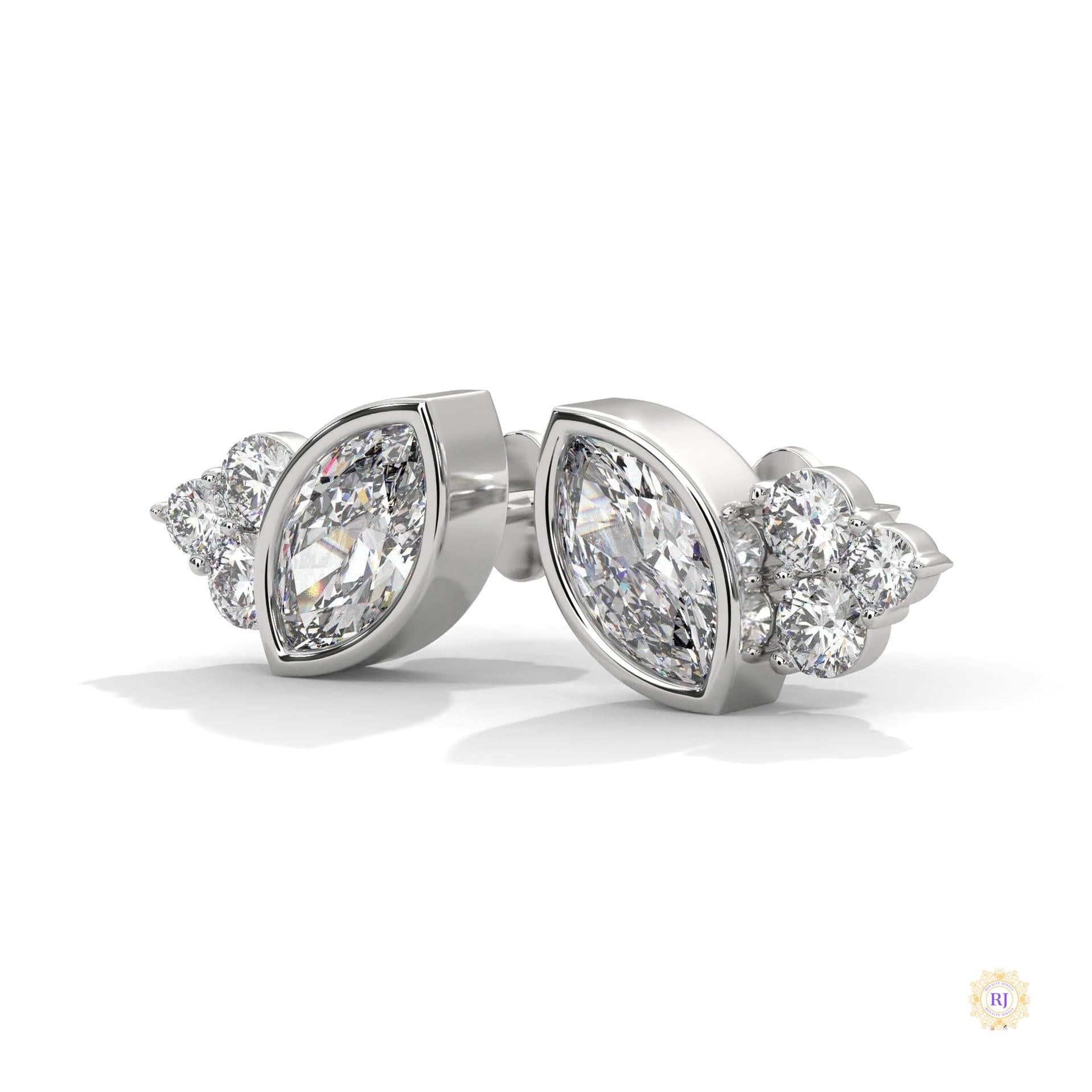 0.35 CT. Marquise Cluster Diamond Studs