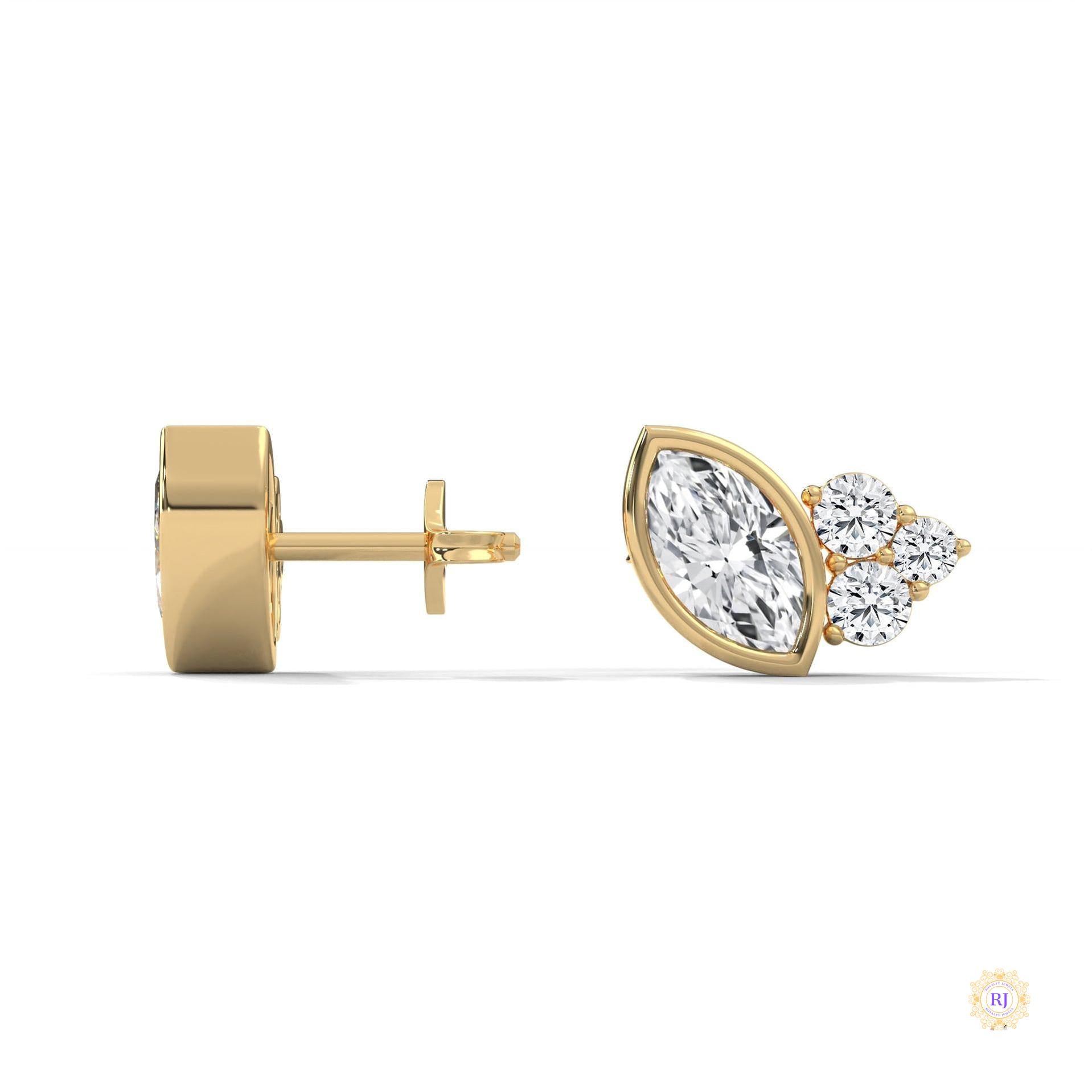 0.35 CT. Marquise Cluster Diamond Studs