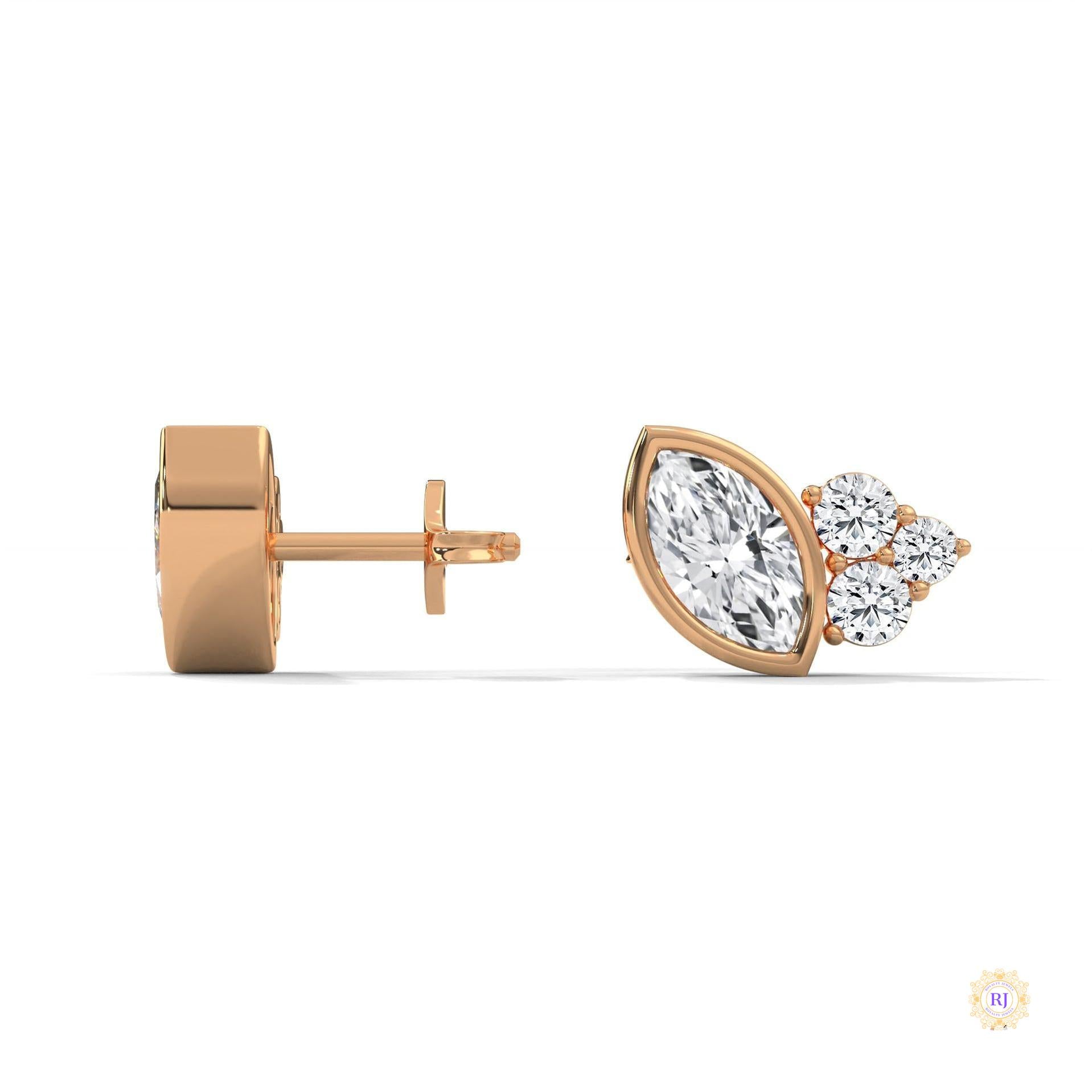 0.35 CT. Marquise Cluster Diamond Studs