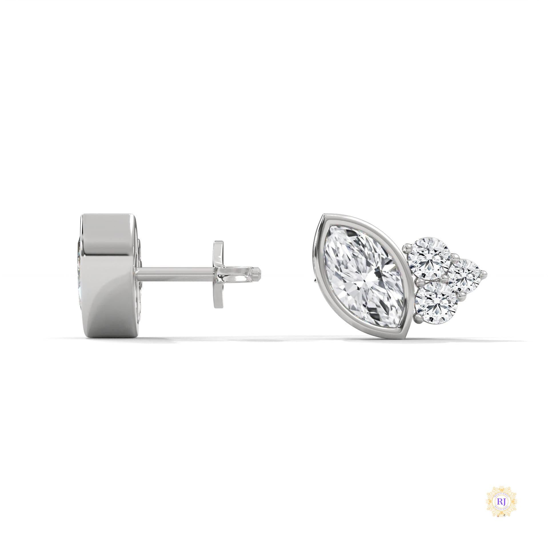 0.35 CT. Marquise Cluster Diamond Studs