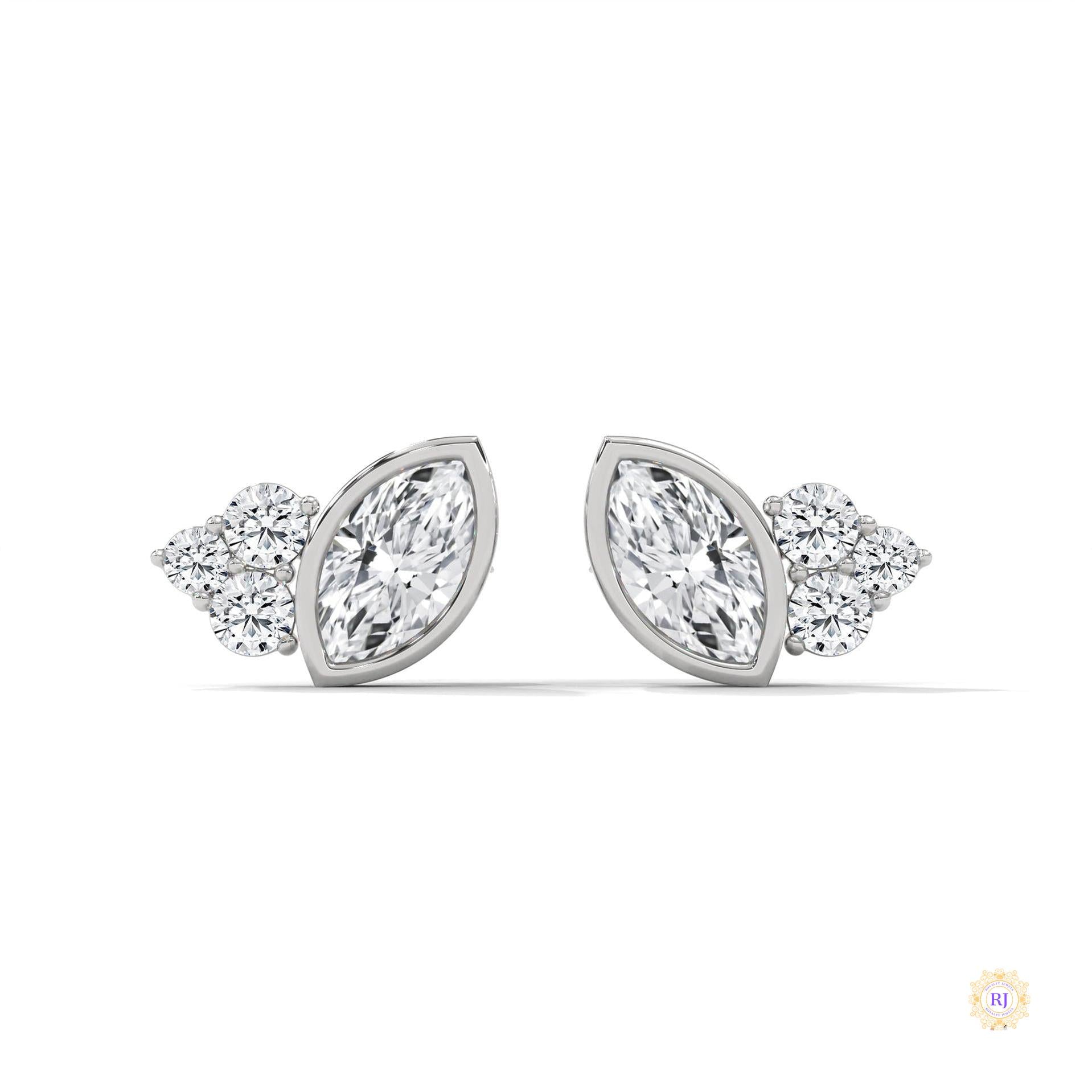 0.35 CT. Marquise Cluster Diamond Studs