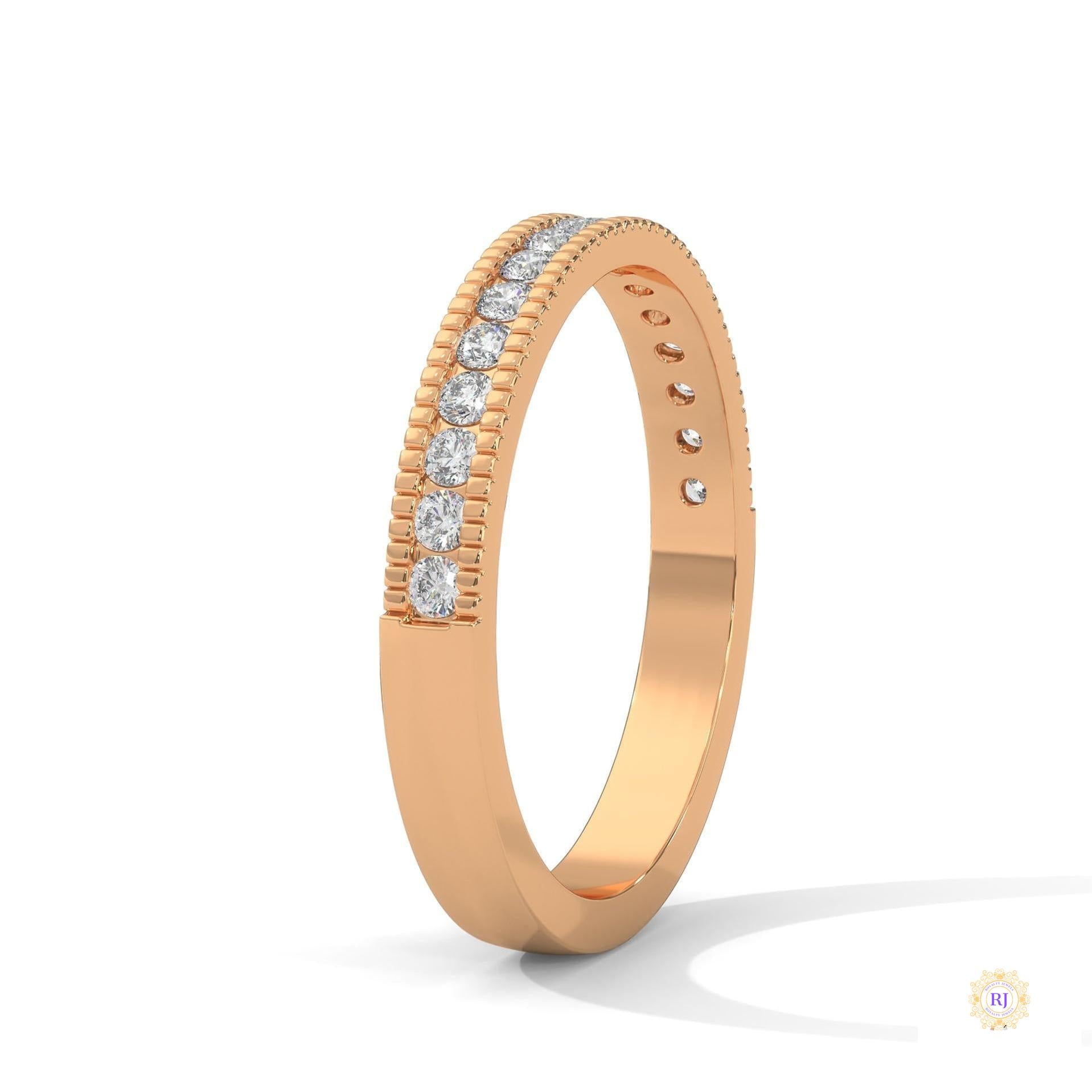 0.35 Ct. Milgrain Channel Lab Diamond Band Ring