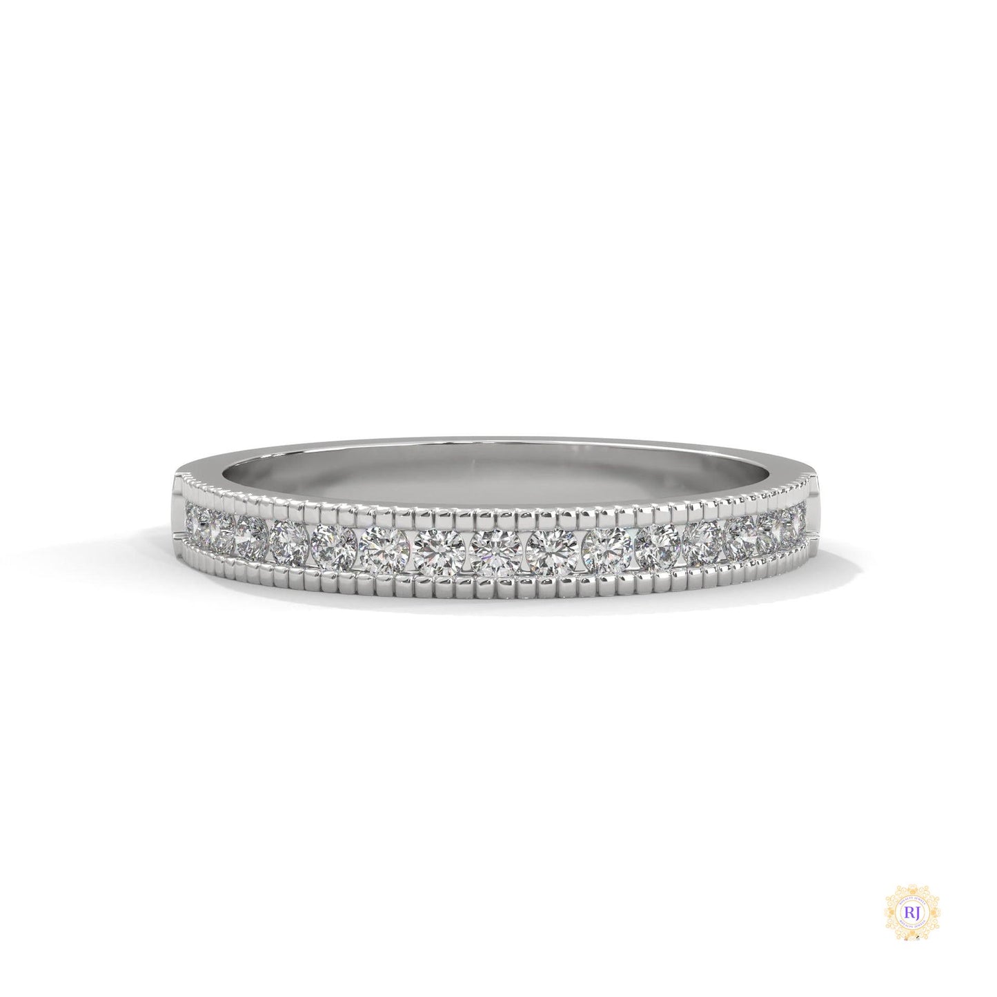 0.35 Ct. Milgrain Channel Lab Diamond Band Ring