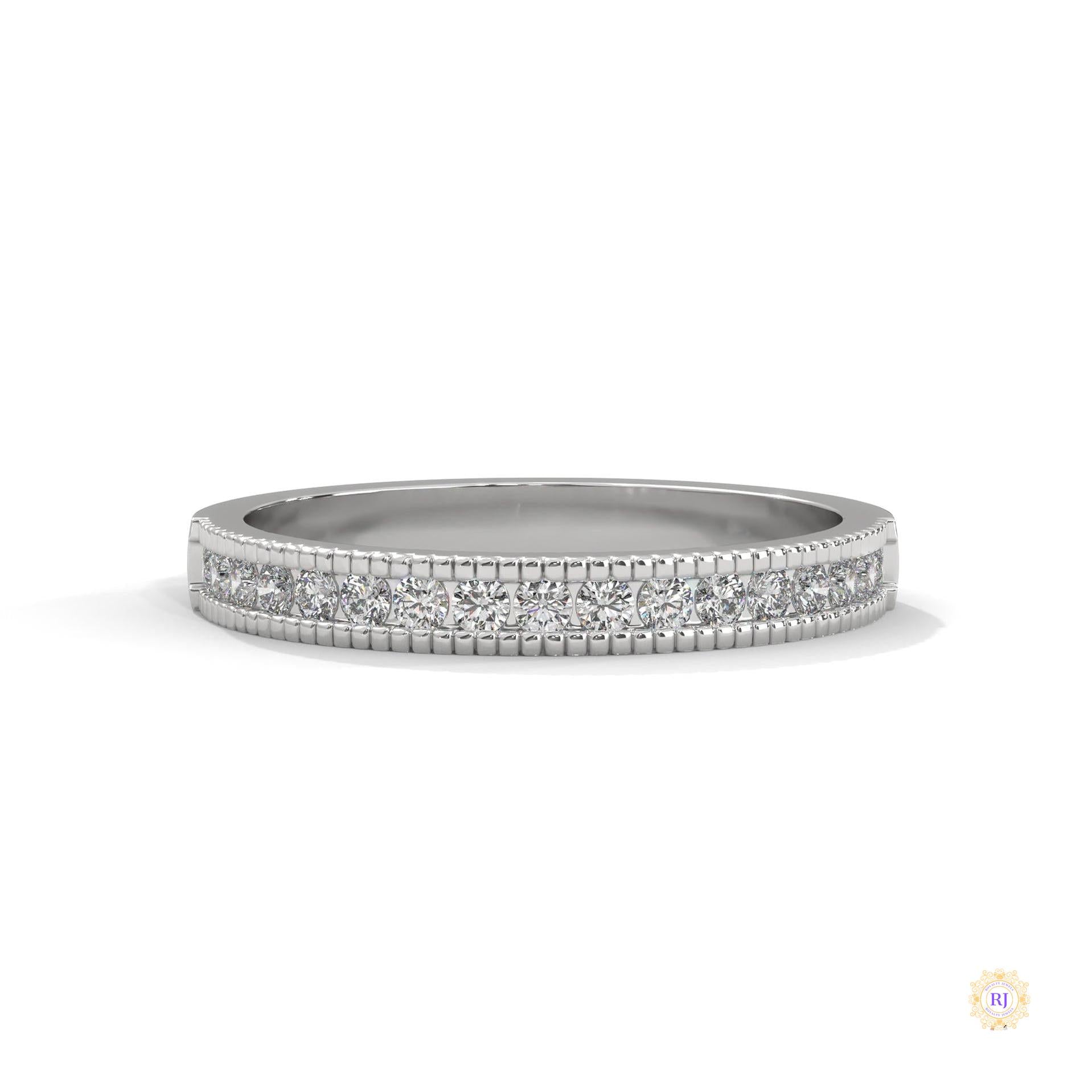 0.35 Ct. Milgrain Channel Lab Diamond Band Ring