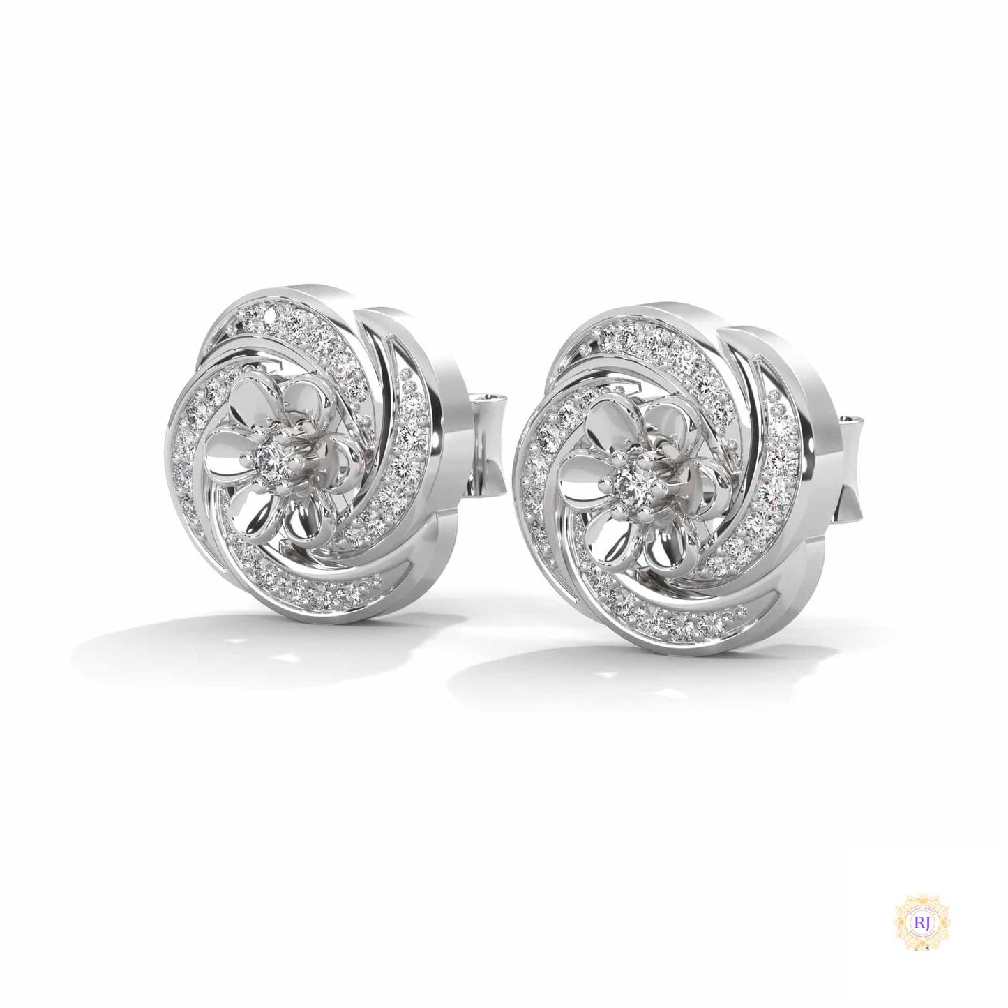 0.40 CT. Floral Cluster Diamond Stud Earrings