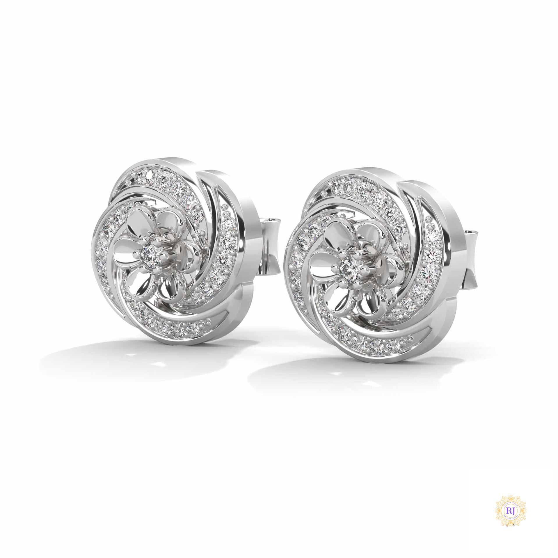 0.40 CT. Floral Cluster Diamond Stud Earrings