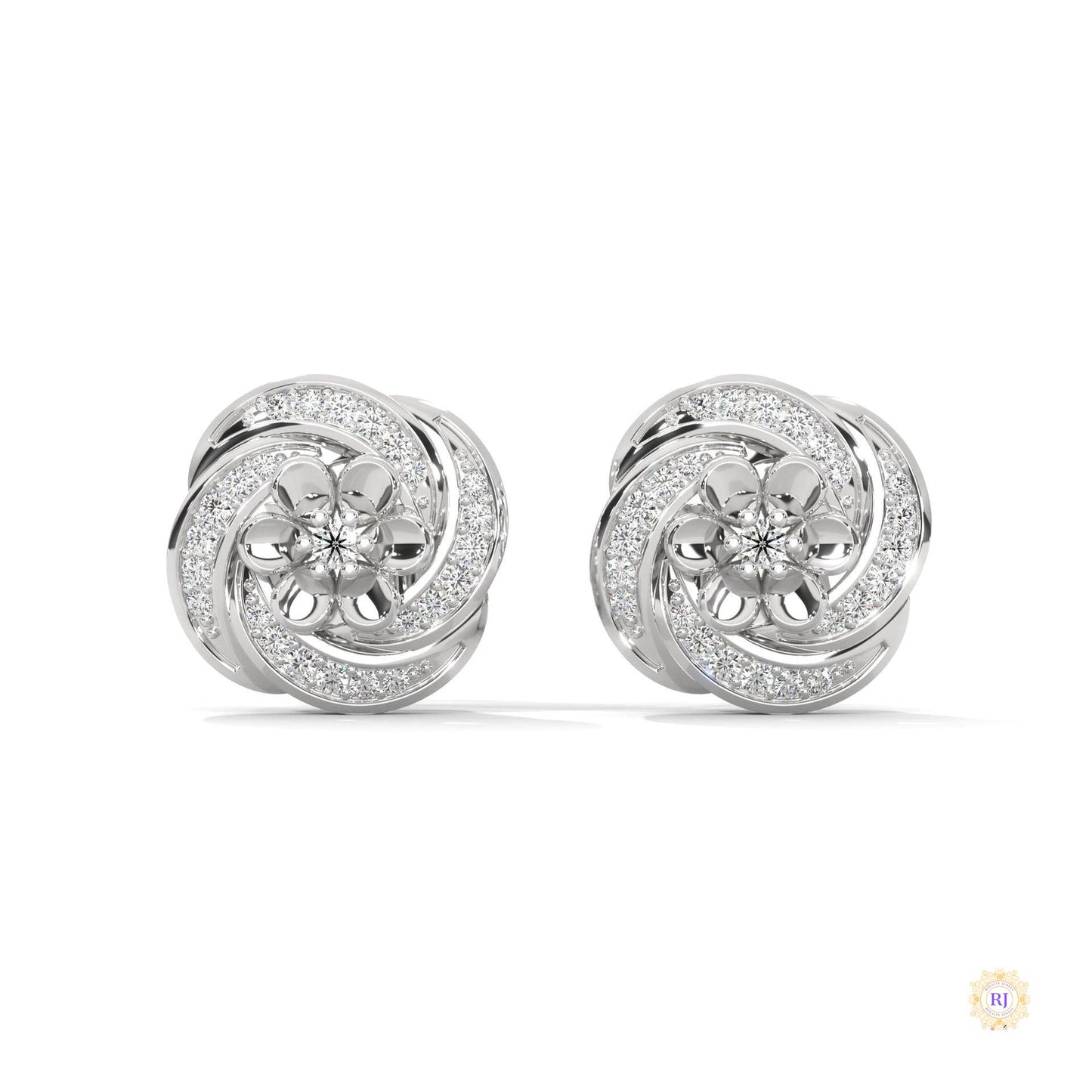 0.40 CT. Floral Cluster Diamond Stud Earrings