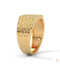 0.40 Ct. Pavé Brick-Link Lab Diamond Men’s Ring