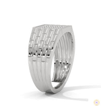 0.40 Ct. Pavé Brick-Link Lab Diamond Men’s Ring