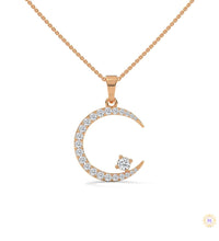 0.50 CT. Crescent Moon Diamond Pendant
