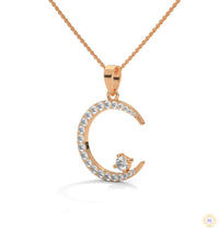 0.50 CT. Crescent Moon Diamond Pendant