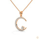 0.50 CT. Crescent Moon Diamond Pendant