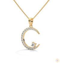 0.50 CT. Crescent Moon Diamond Pendant