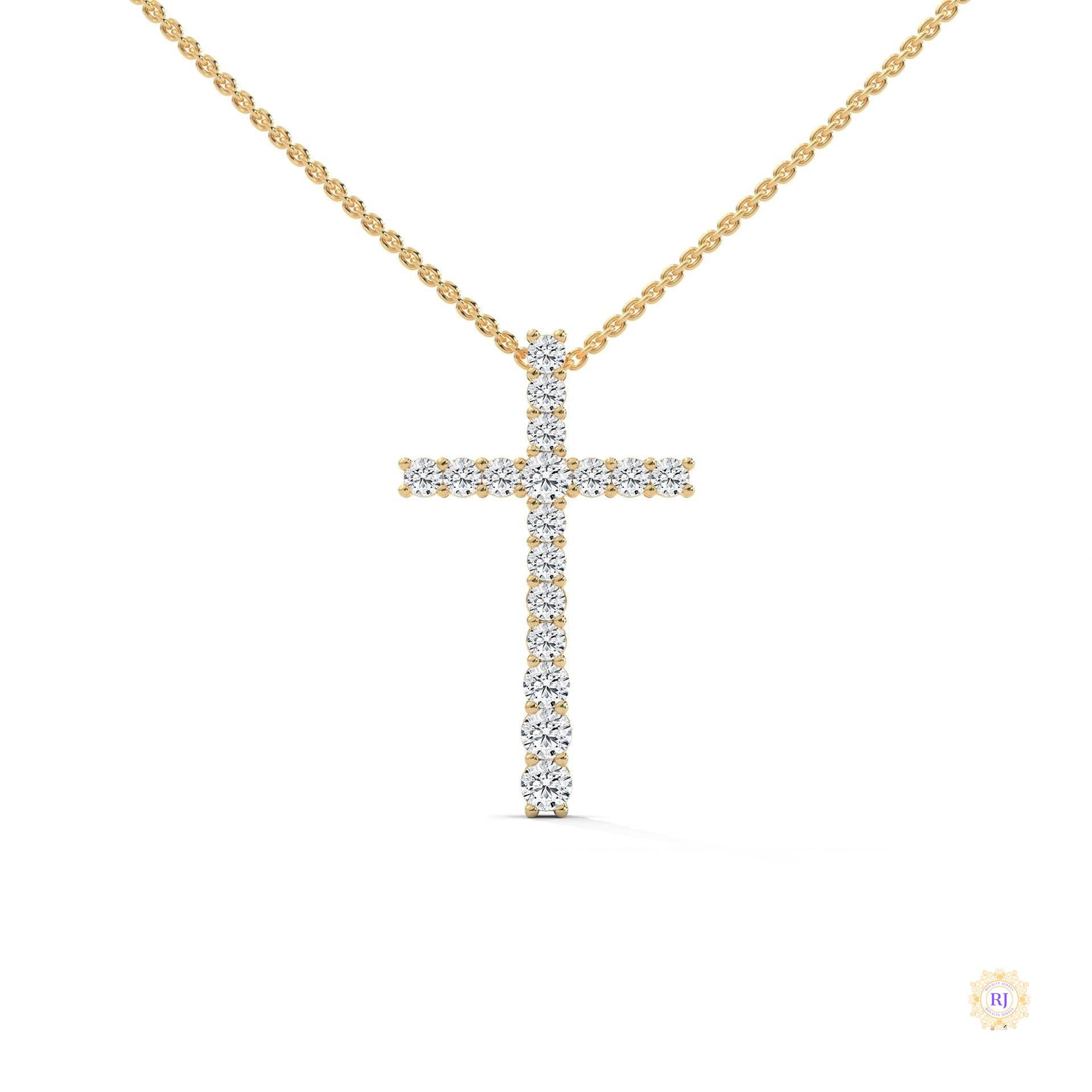 0.50 CT. Diamond Cross Pendant – Lab-Grown Luxury
