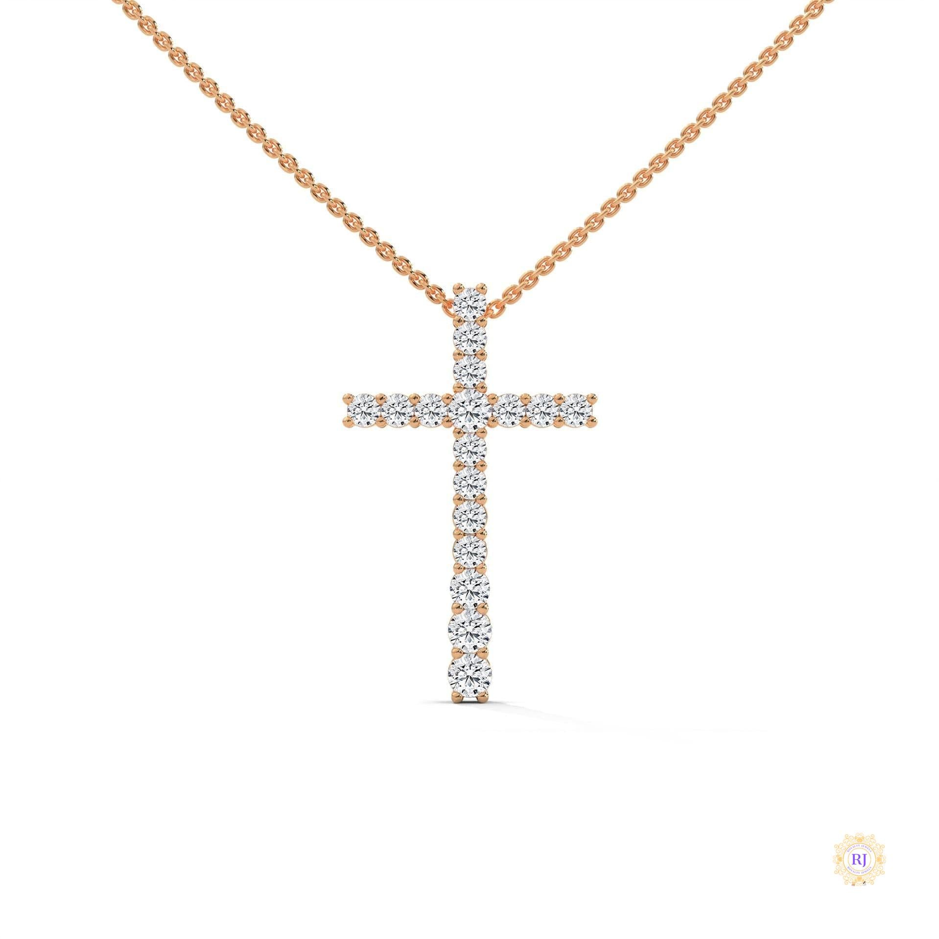 0.50 CT. Diamond Cross Pendant – Lab-Grown Luxury