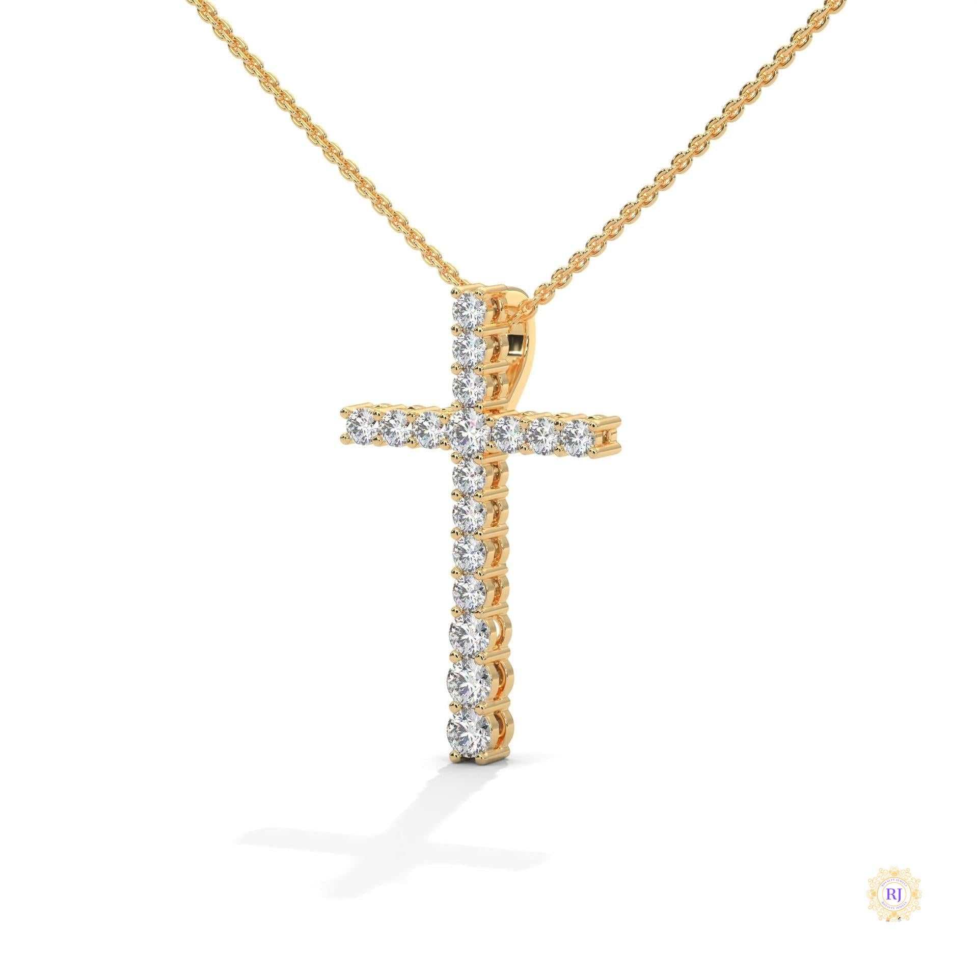 0.50 CT. Diamond Cross Pendant – Lab-Grown Luxury