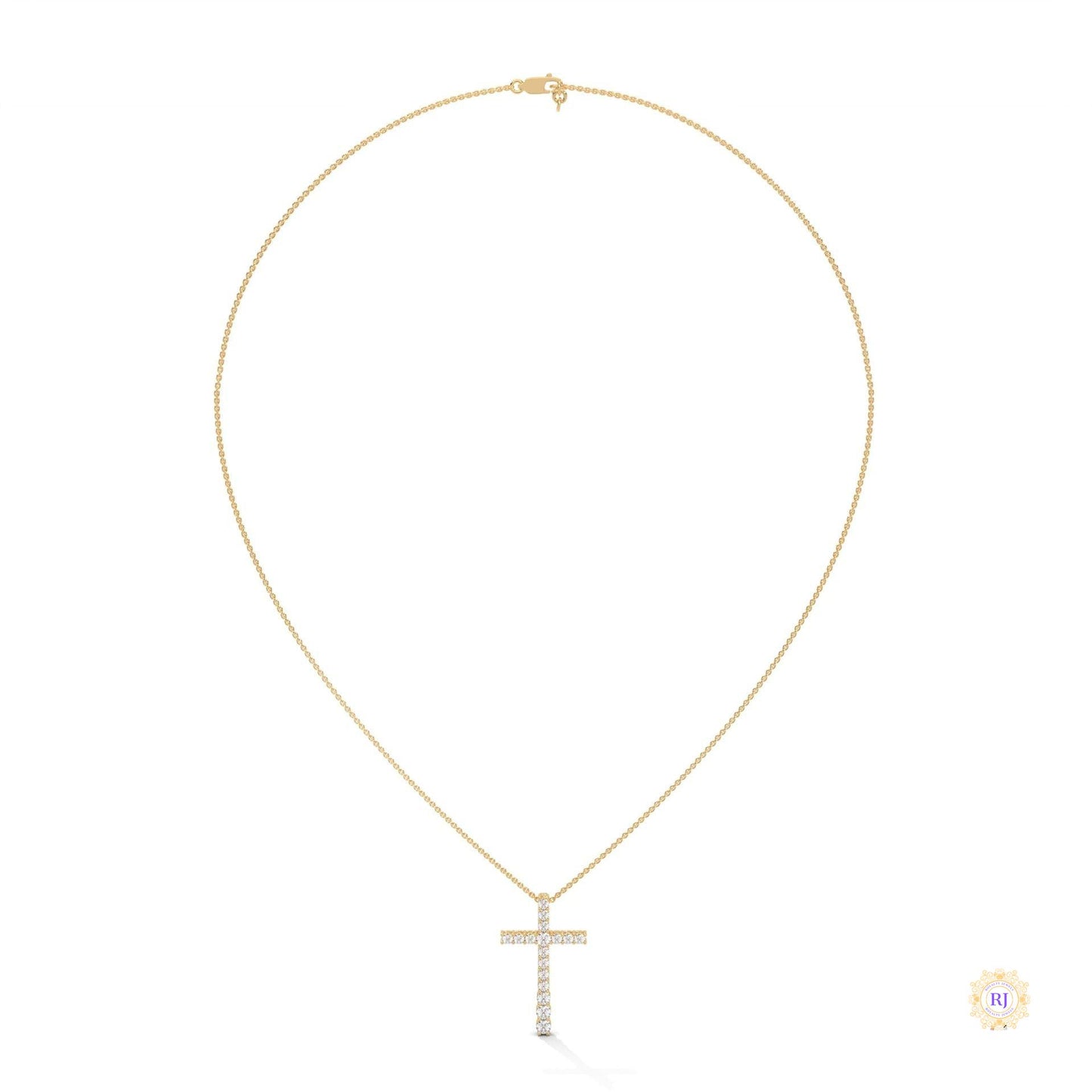 0.50 CT. Diamond Cross Pendant – Lab-Grown Luxury