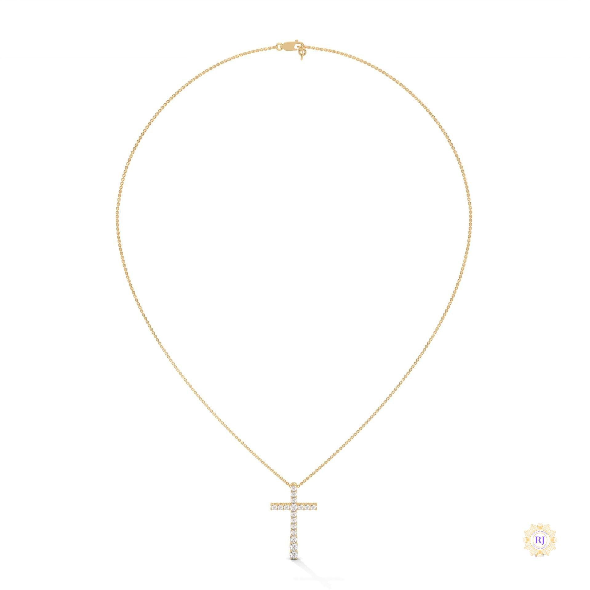 0.50 CT. Diamond Cross Pendant – Lab-Grown Luxury
