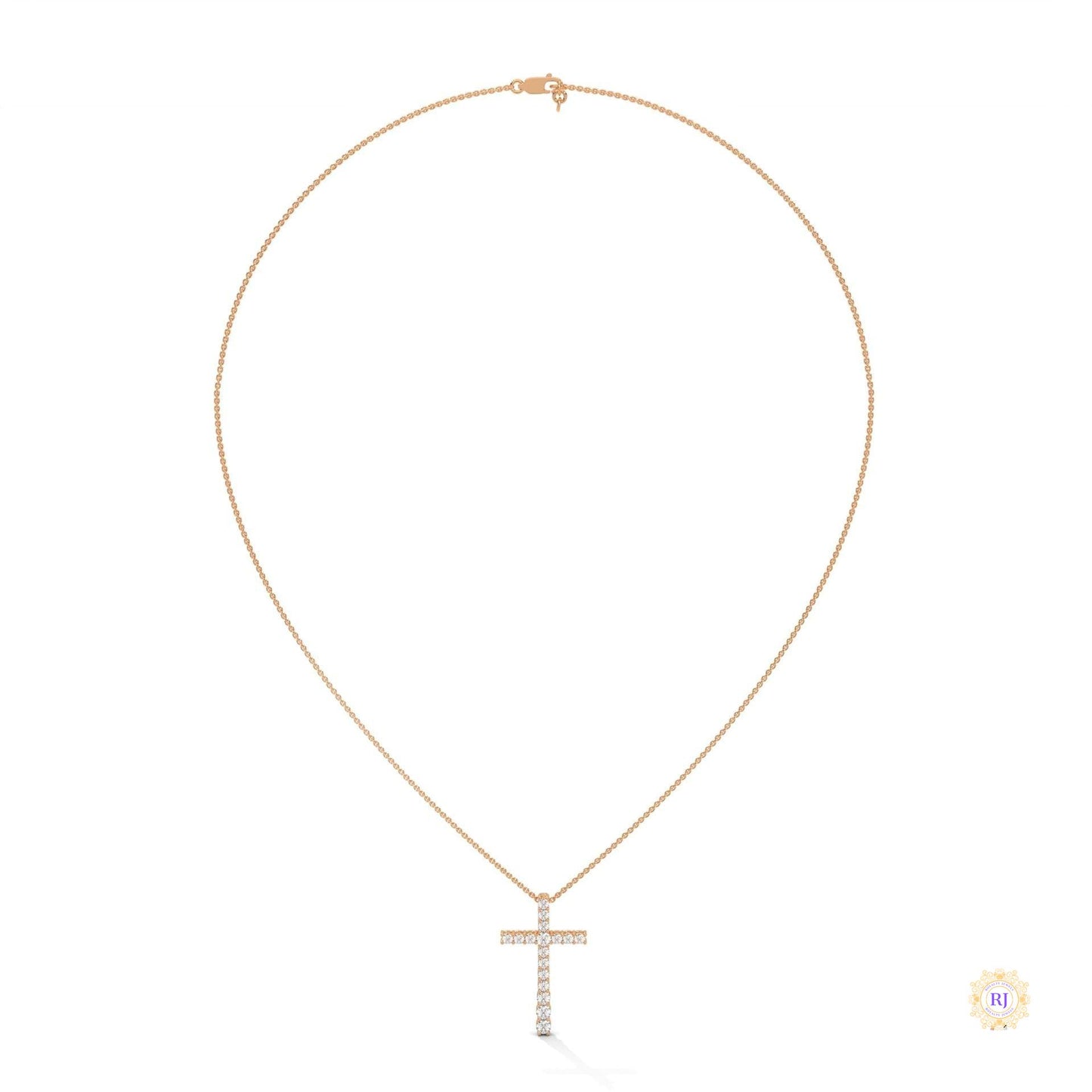 0.50 CT. Diamond Cross Pendant – Lab-Grown Luxury