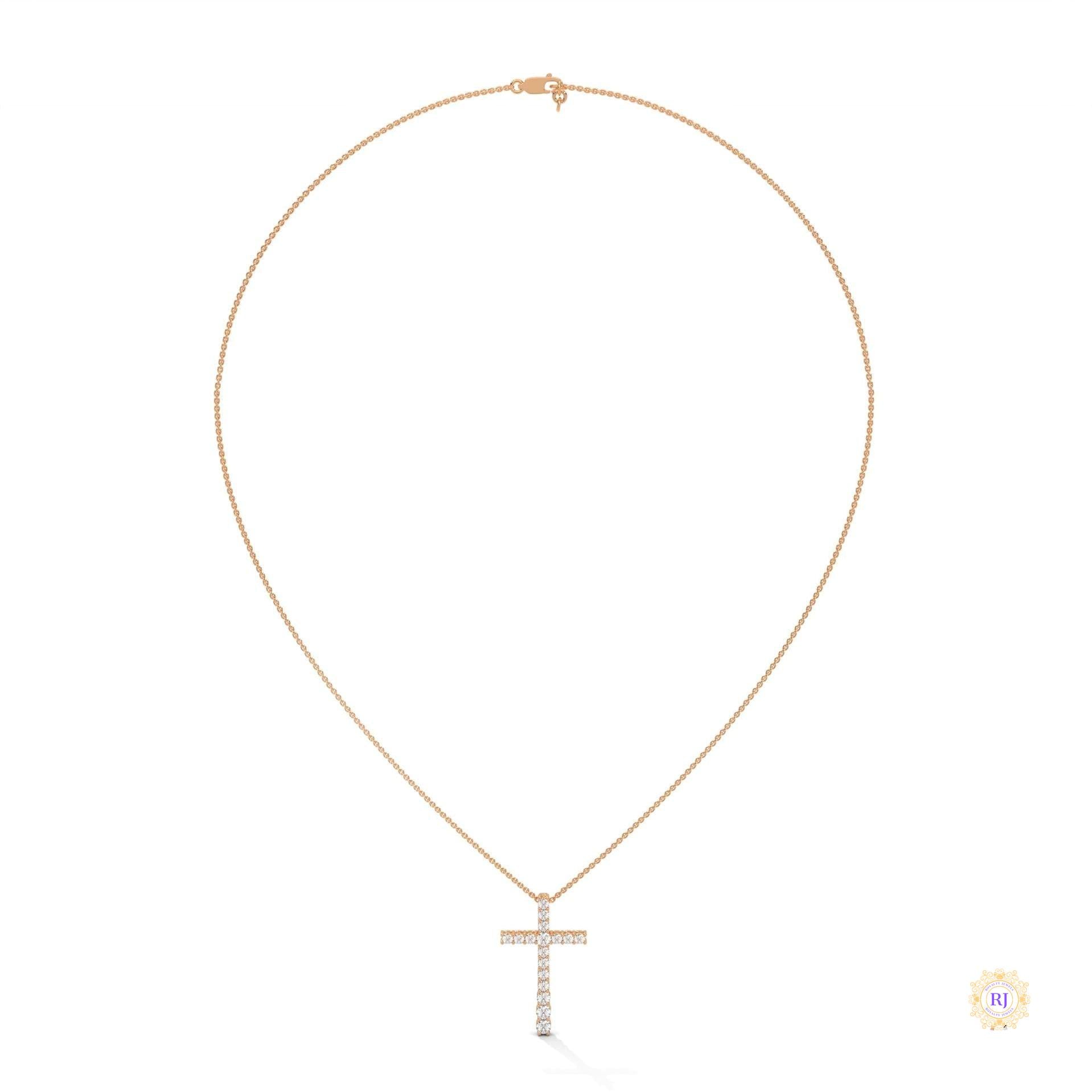 0.50 CT. Diamond Cross Pendant – Lab-Grown Luxury