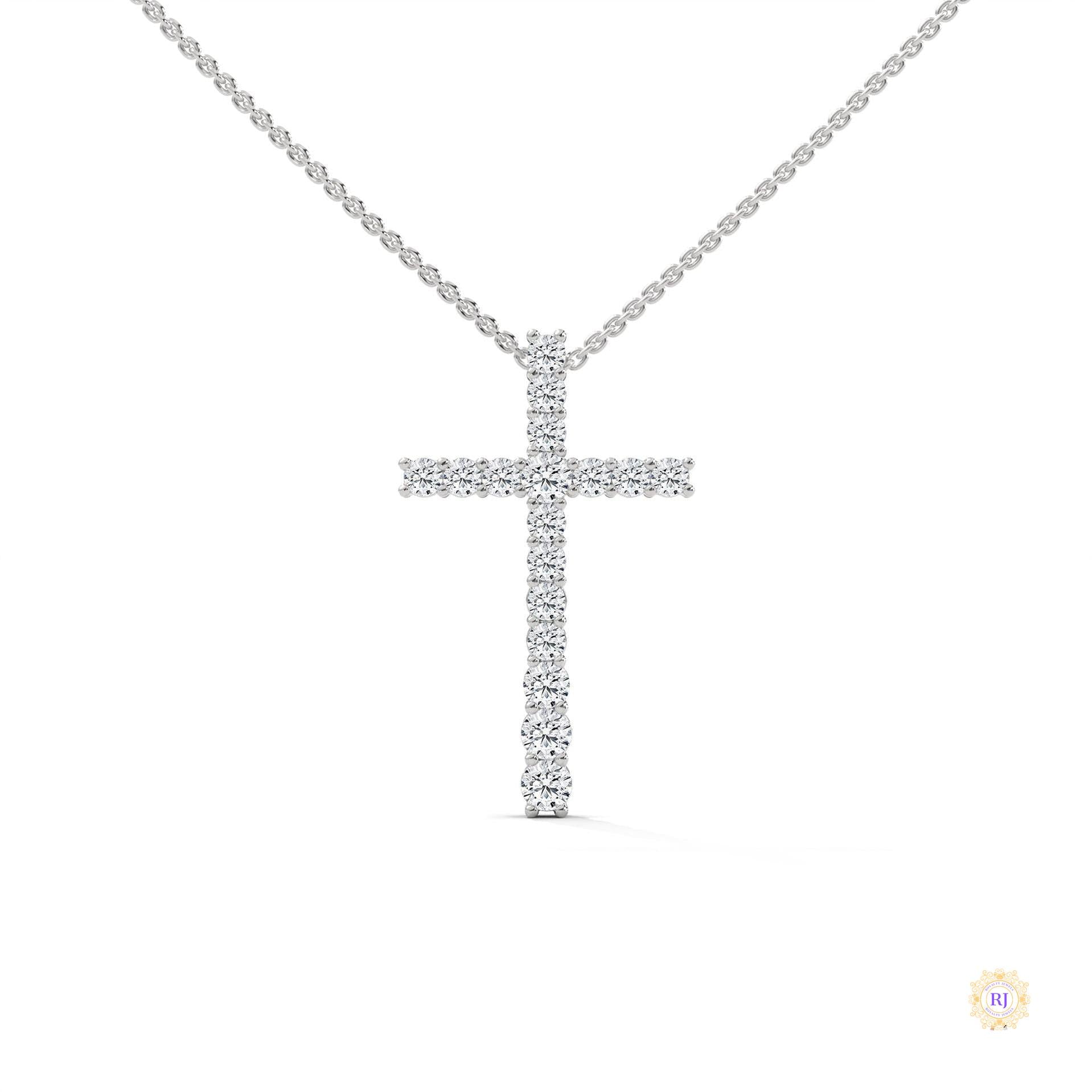 0.50 CT. Diamond Cross Pendant – Lab-Grown Luxury