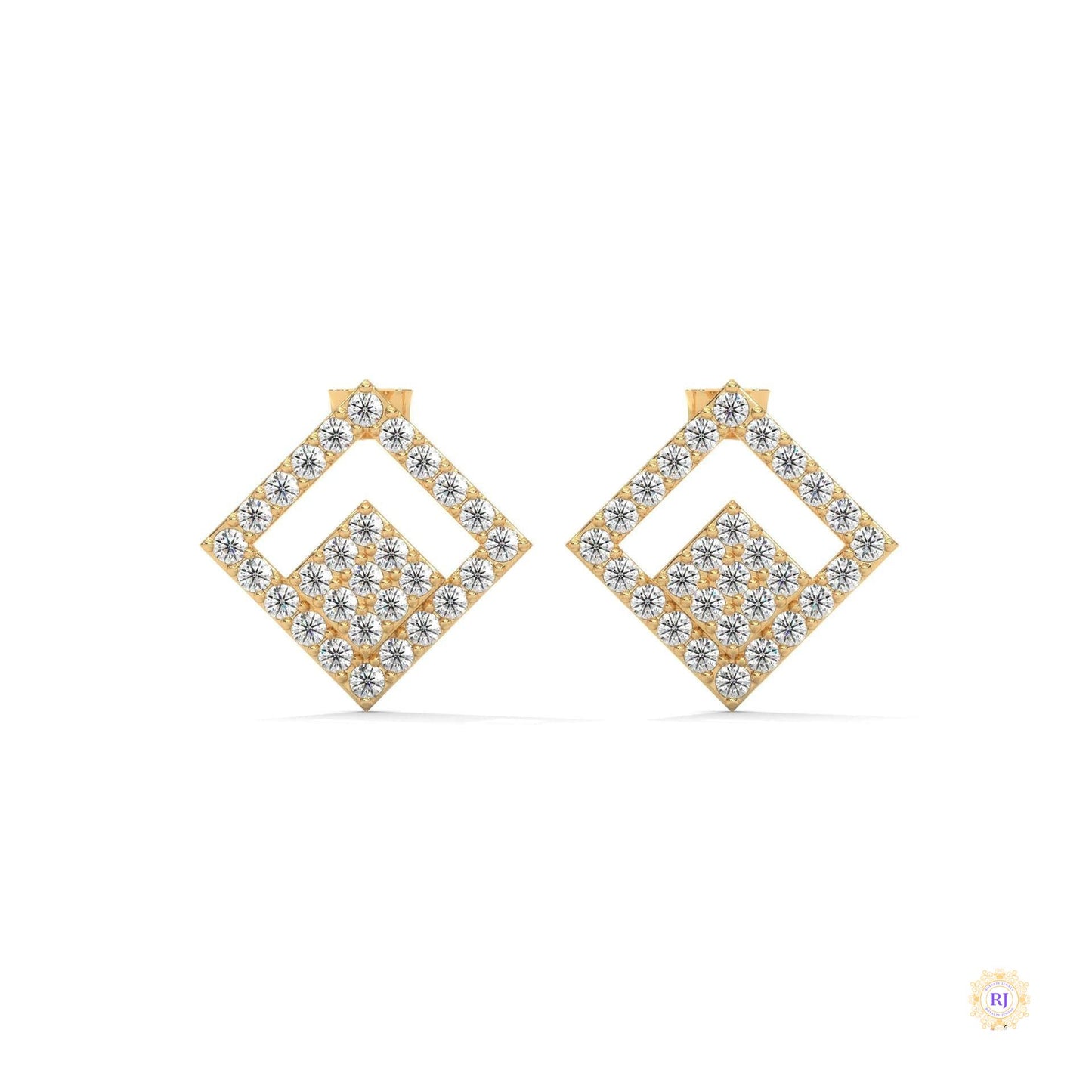 0.50 CT. Diamond Geometric Stud Earrings