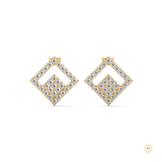 0.50 CT. Diamond Geometric Stud Earrings