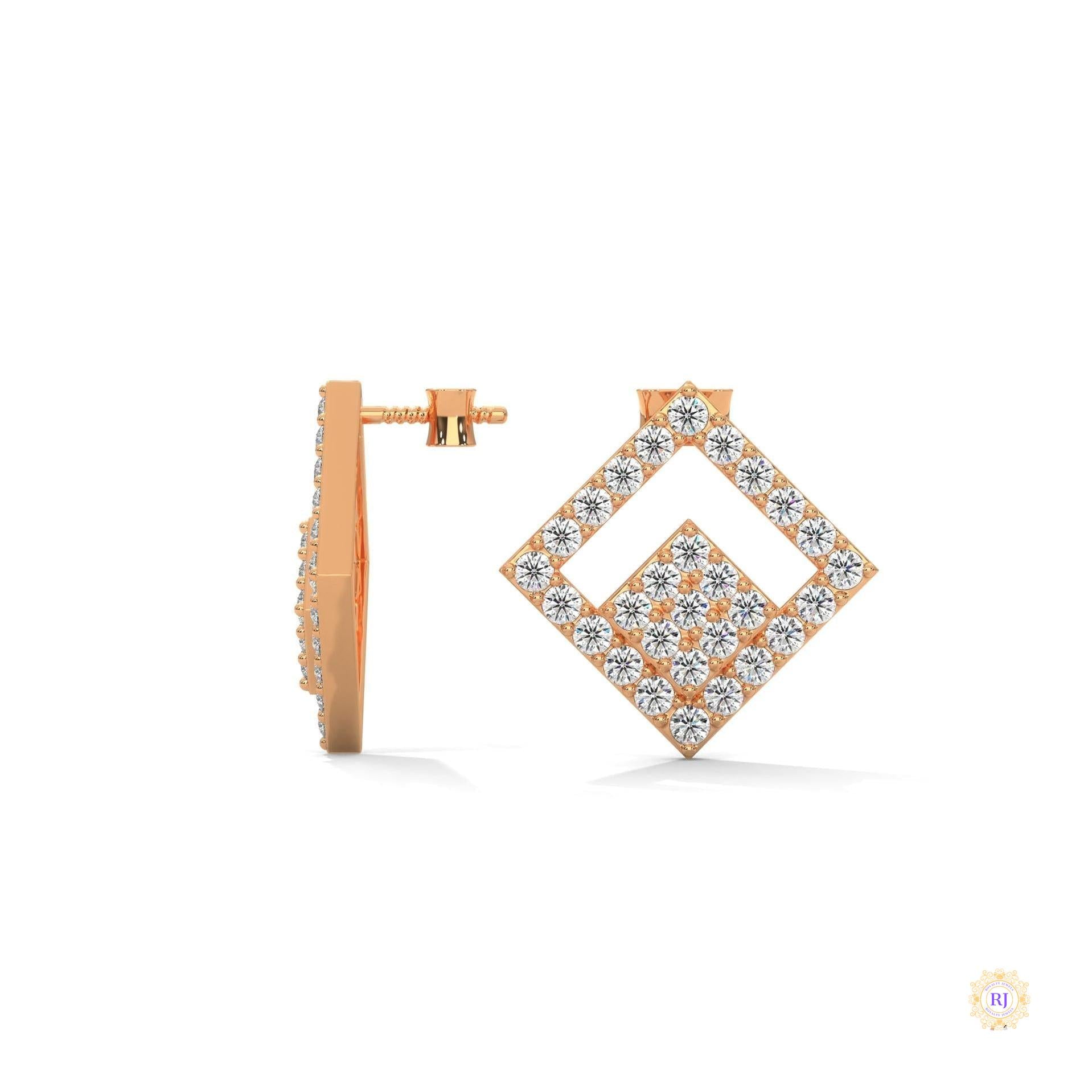 0.50 CT. Diamond Geometric Stud Earrings