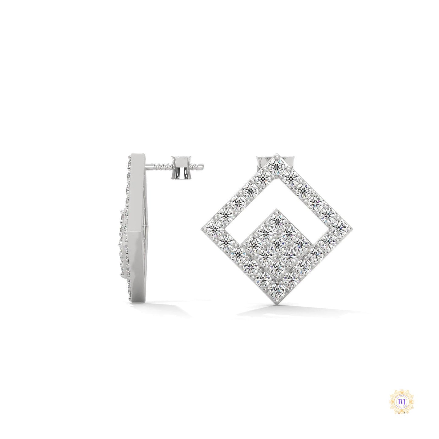 0.50 CT. Diamond Geometric Stud Earrings