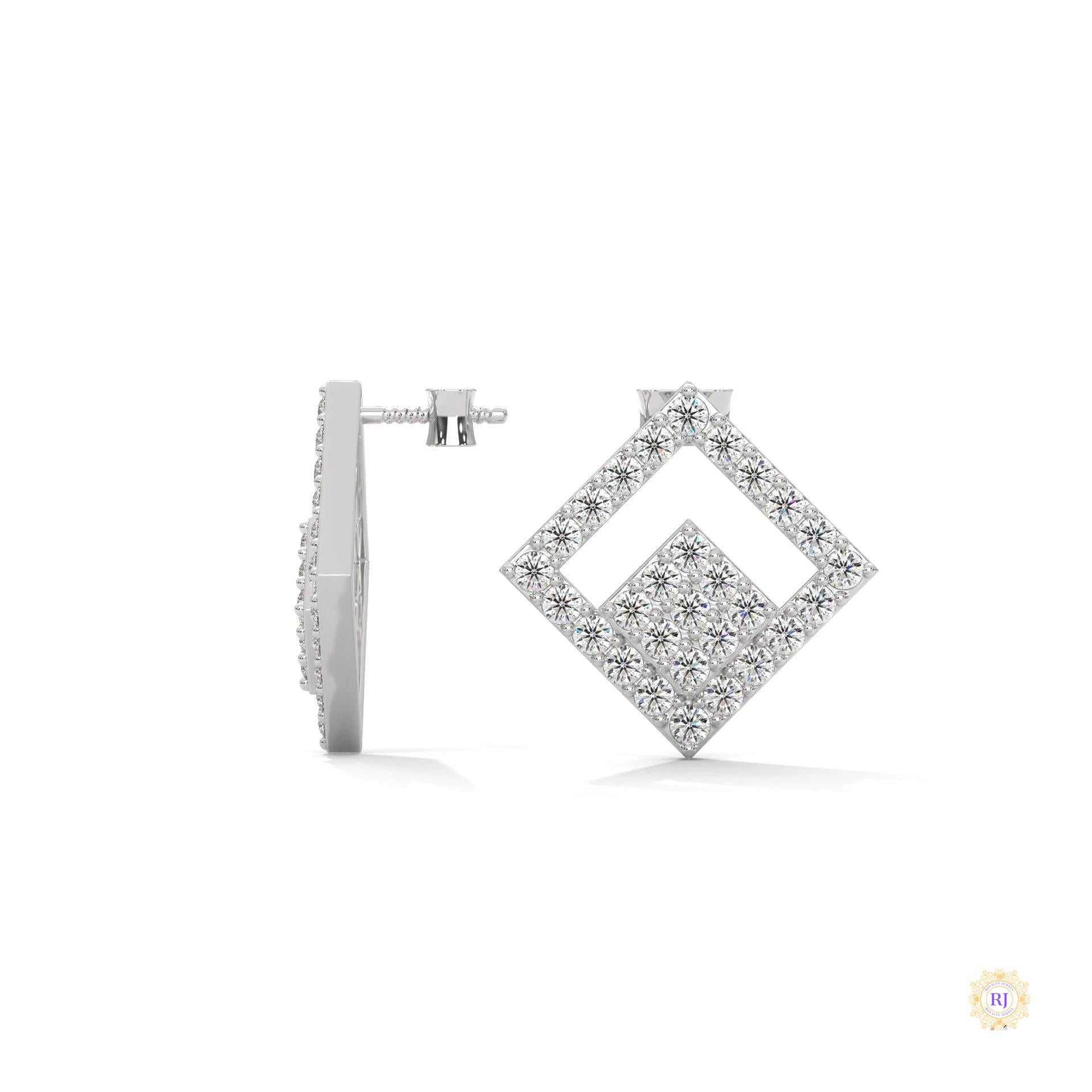 0.50 CT. Diamond Geometric Stud Earrings