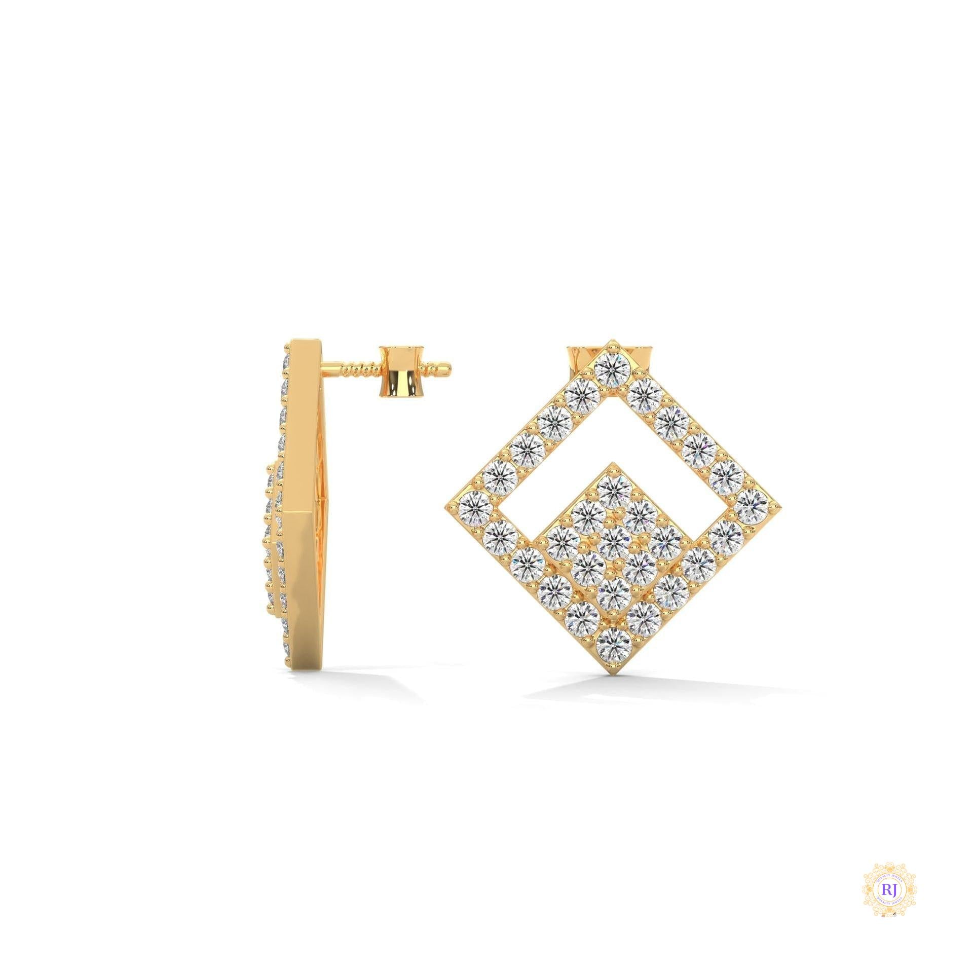 0.50 CT. Diamond Geometric Stud Earrings