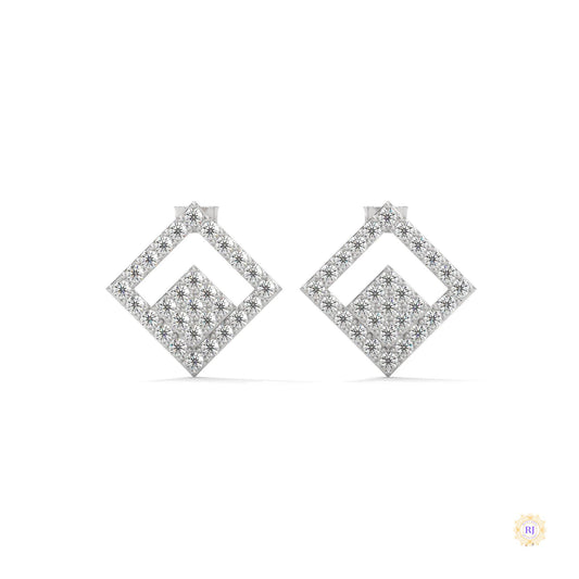 0.50 CT. Diamond Geometric Stud Earrings