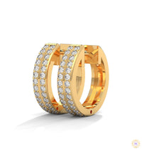 0.50 CT. Double Row Diamond Hoop Earrings