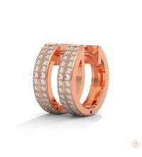 0.50 CT. Double Row Diamond Hoop Earrings