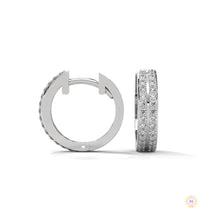 0.50 CT. Double Row Diamond Hoop Earrings