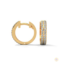 0.50 CT. Double Row Diamond Hoop Earrings