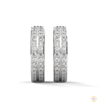 0.50 CT. Double Row Diamond Hoop Earrings