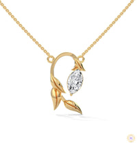 0.50 CT. Floral Marquise Diamond Pendant