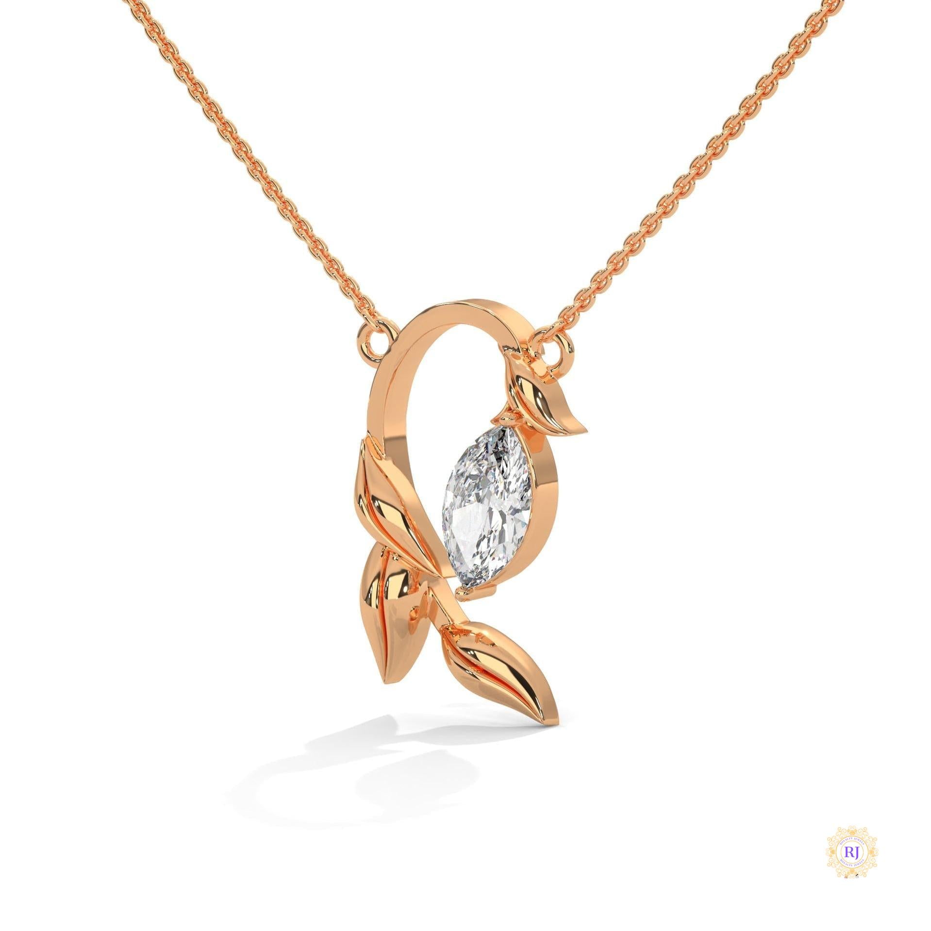 0.50 CT. Floral Marquise Diamond Pendant