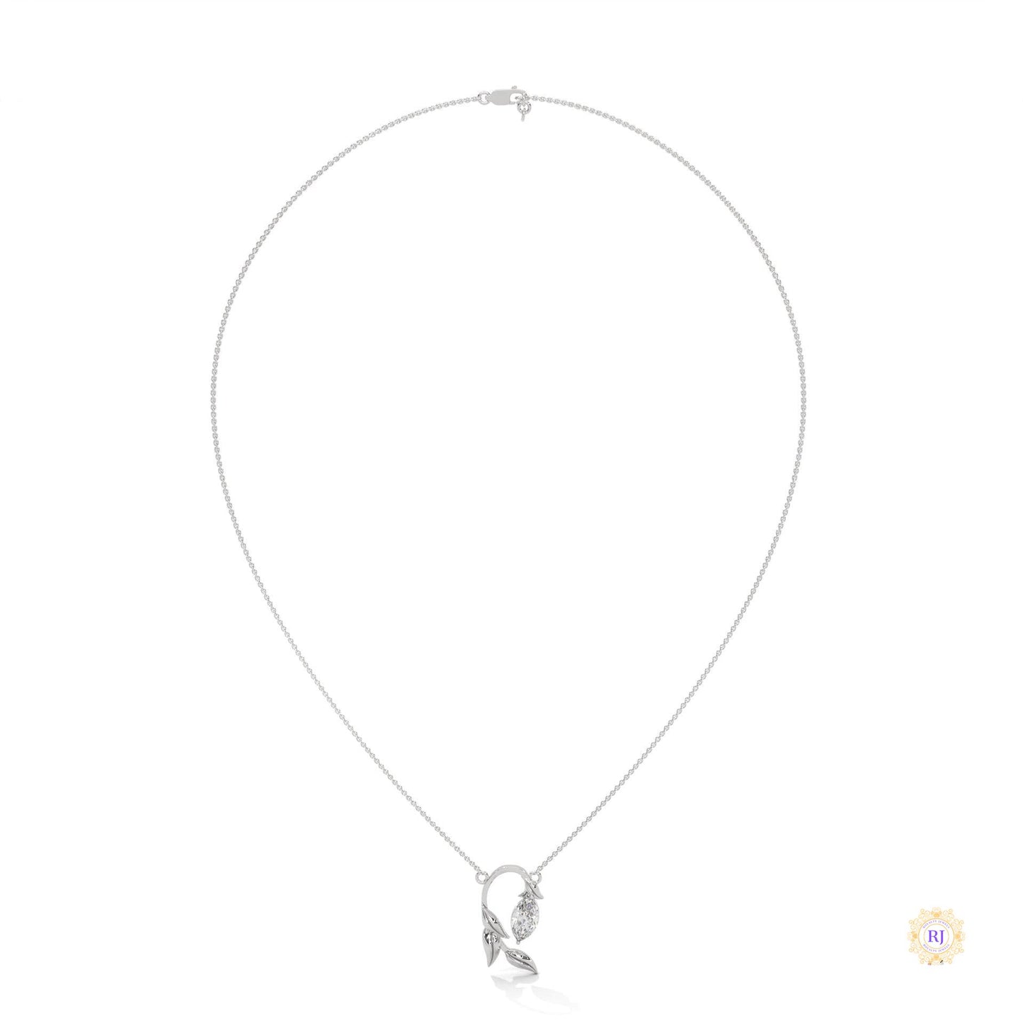 0.50 CT. Floral Marquise Diamond Pendant